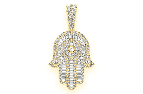 2.10CTW Baguette Hamsa Pendant  customdiamjewel   