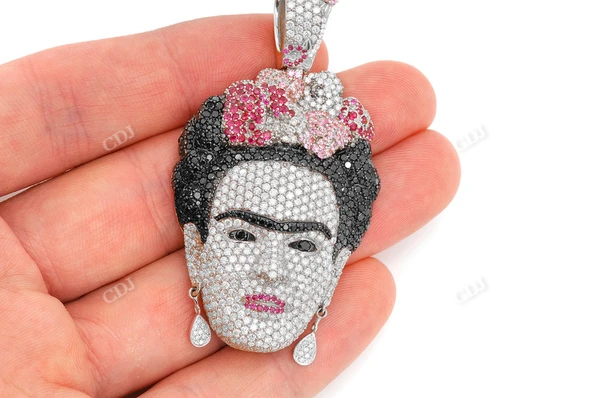 Large 11.00CTW Frieda Kahlo Pendant  customdiamjewel   