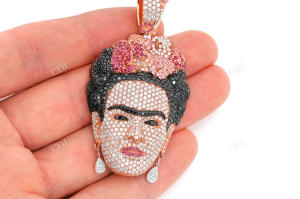 Large 11.00CTW Frieda Kahlo Pendant  customdiamjewel   