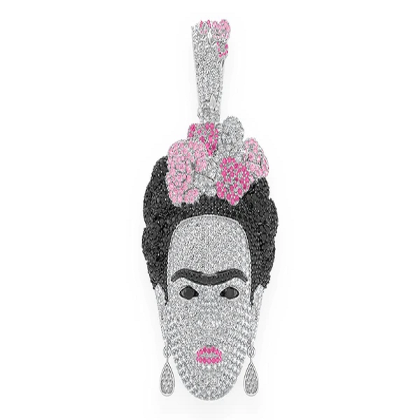 Large 11.00CTW Frieda Kahlo Pendant  customdiamjewel   