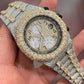 Two Tone Ice Out Round Diamond Hip Hop Watch  customdiamjewel   