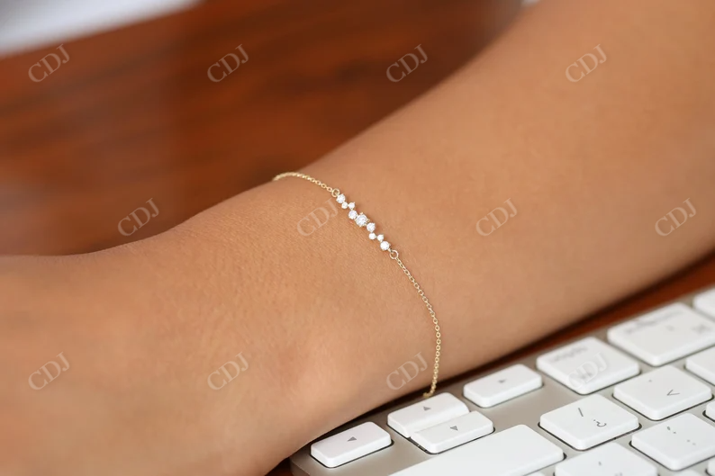 14K Solid Gold Multi Stone Natural Diamond Bracelet  customdiamjewel   