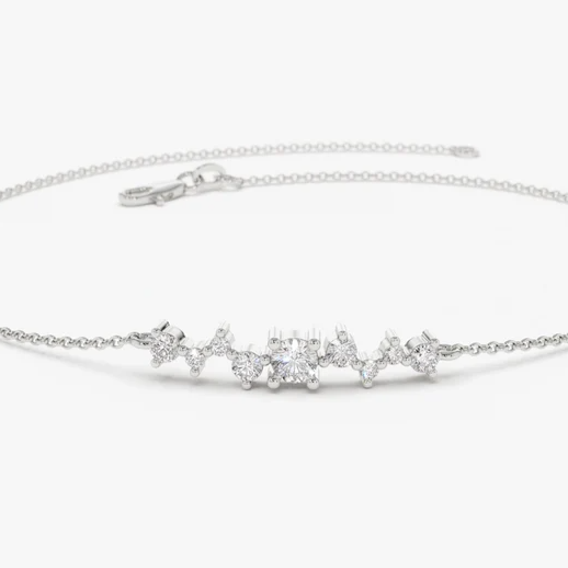 0.27CtW Multi stone Lab Grown Diamond Bracelet  customdiamjewel Sterling Silver White Gold VVS-EF