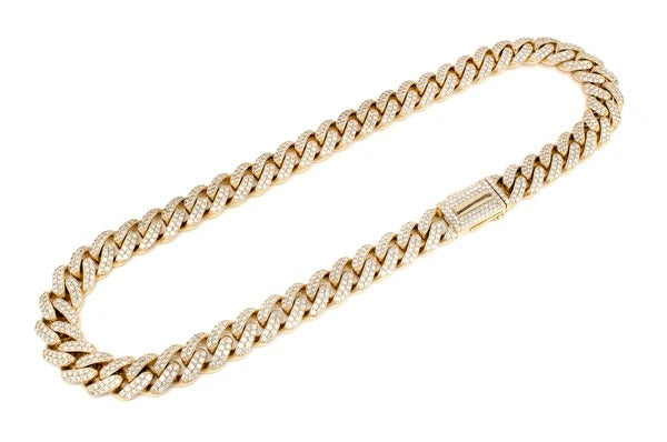 Iced Out Miami Cuban Link Chain Necklace  customdiamjewel   