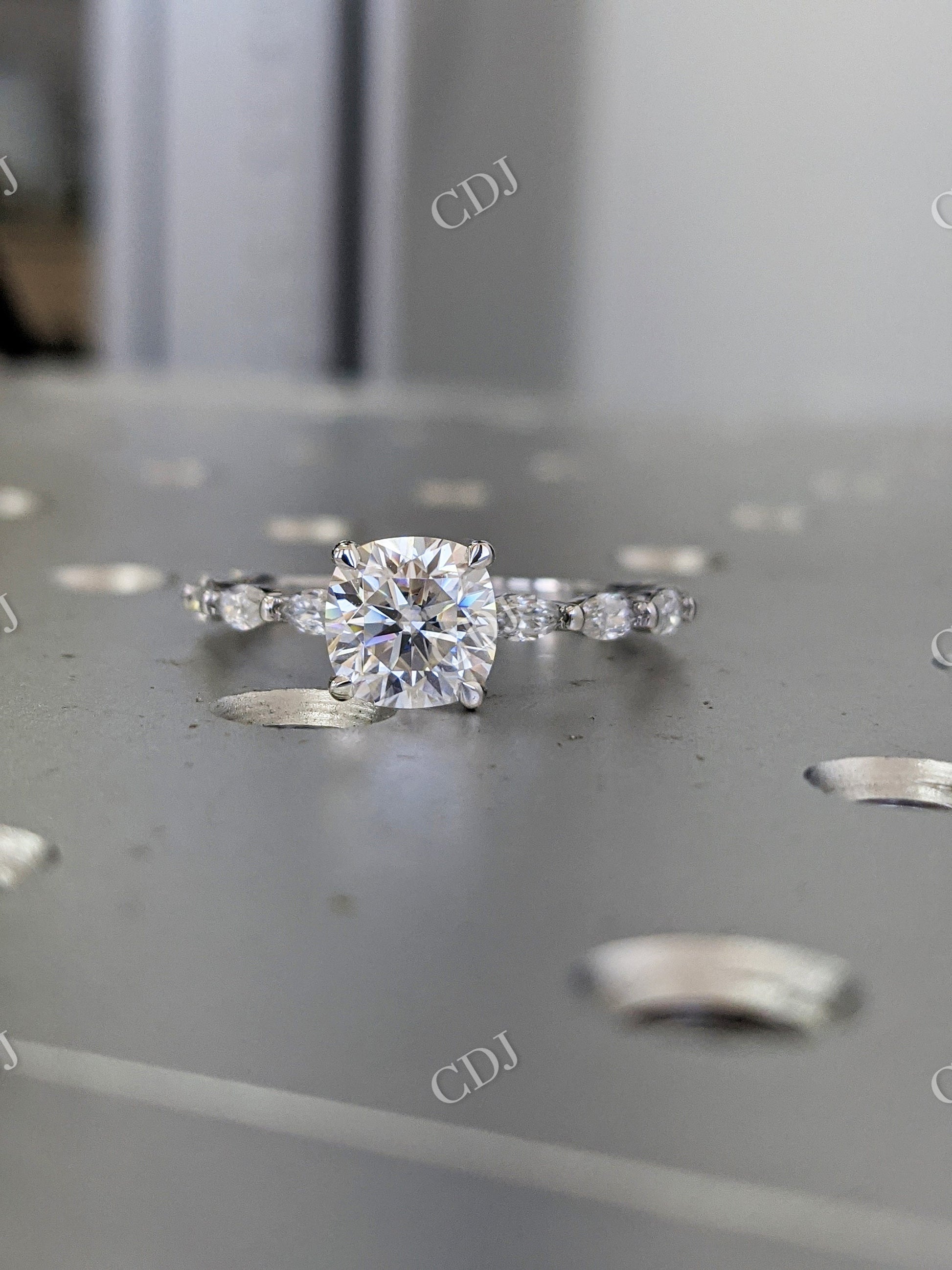 2 Carat Cushion Cut Moissanite engagement Ring  customdiamjewel   