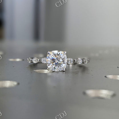 2 Carat Cushion Cut Moissanite engagement Ring  customdiamjewel 10 KT White Gold VVS-EF