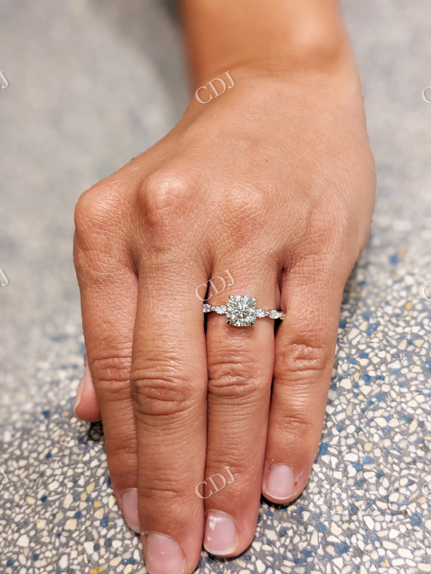 2 Carat Cushion Cut Moissanite engagement Ring  customdiamjewel   