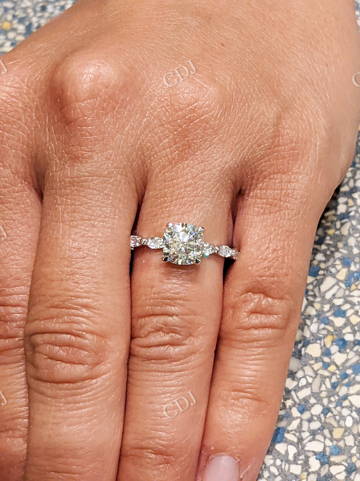 2 Carat Cushion Cut Moissanite engagement Ring  customdiamjewel   