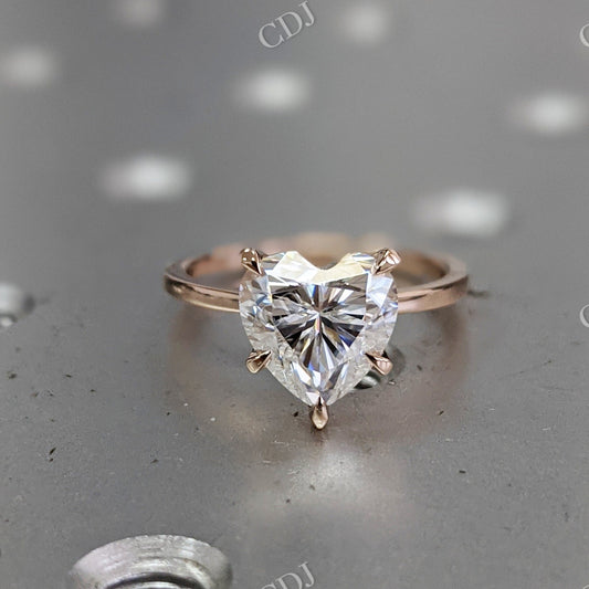 Solitaire Heart Cut Stacking Moissanite Engagement Ring  customdiamjewel 10 KT Rose Gold VVS-EF