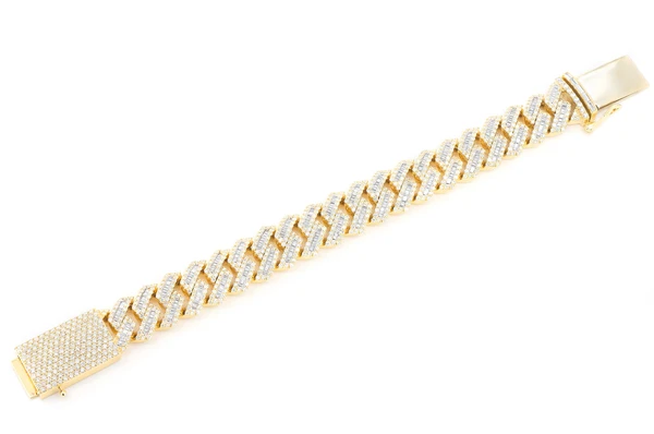 Baguette Diamond Cuban Link Bracelet  customdiamjewel   