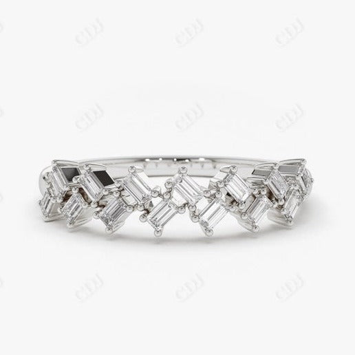 0.32CTW Baguette Cut Lab Grown Diamond Wedding Band  customdiamjewel 10KT White Gold VVS-EF