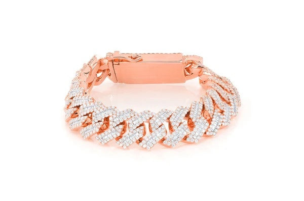 Baguette Diamond Cuban Link Bracelet  customdiamjewel   