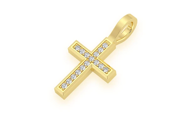 0.05CTW Angled Cross Diamond Pendant  customdiamjewel   