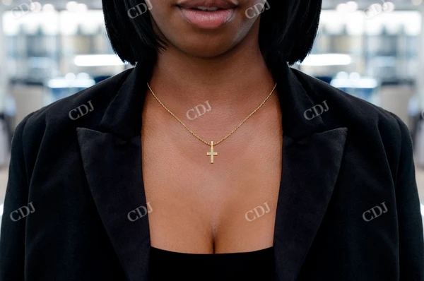 0.05CTW Angled Cross Diamond Pendant  customdiamjewel   