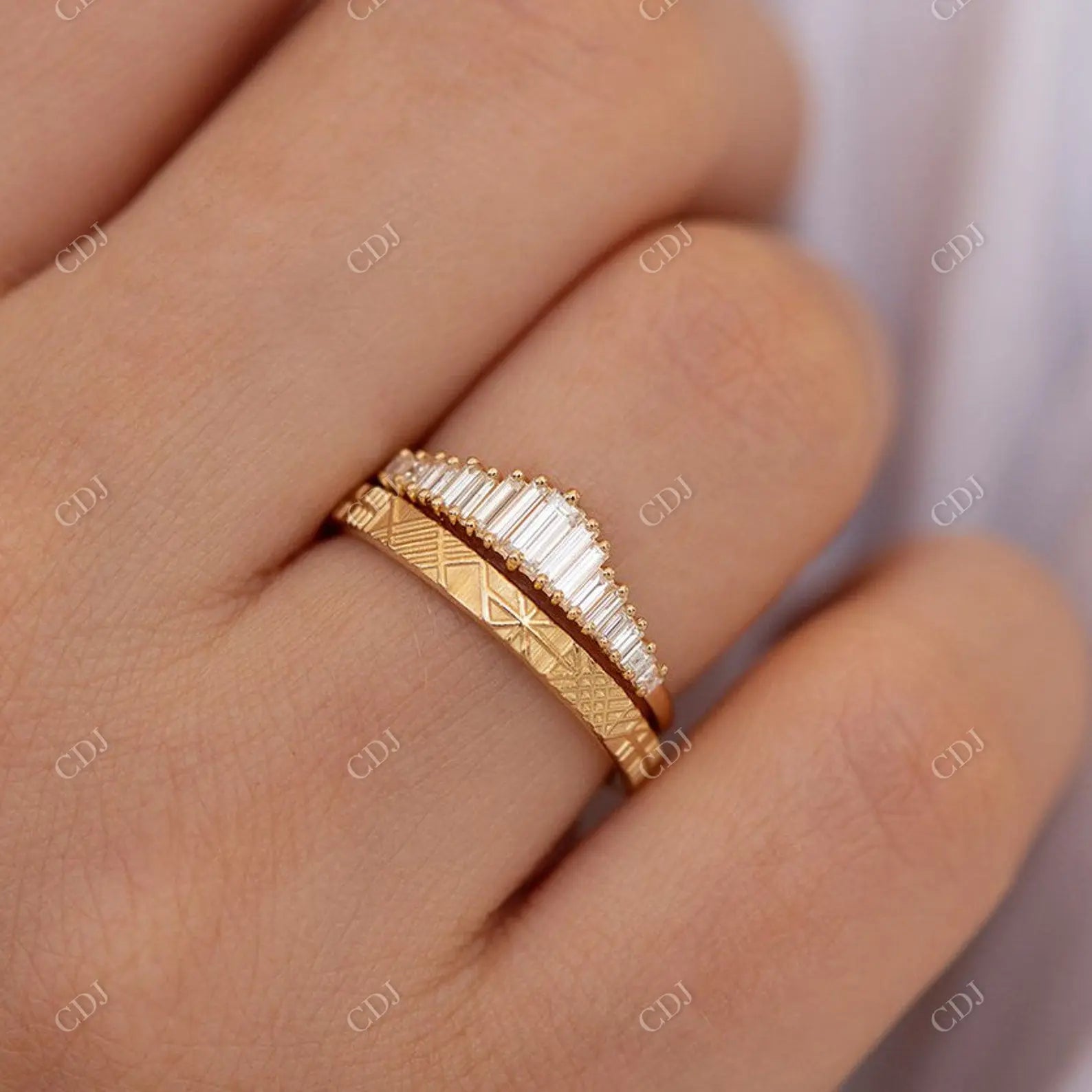 Unique Geometric Texture Wedding Band  customdiamjewel   