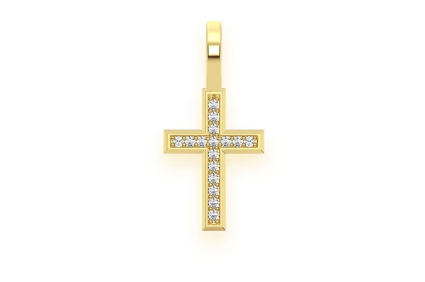 0.05CTW Angled Cross Diamond Pendant  customdiamjewel   