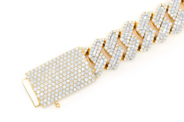 Baguette Diamond Cuban Link Bracelet  customdiamjewel   