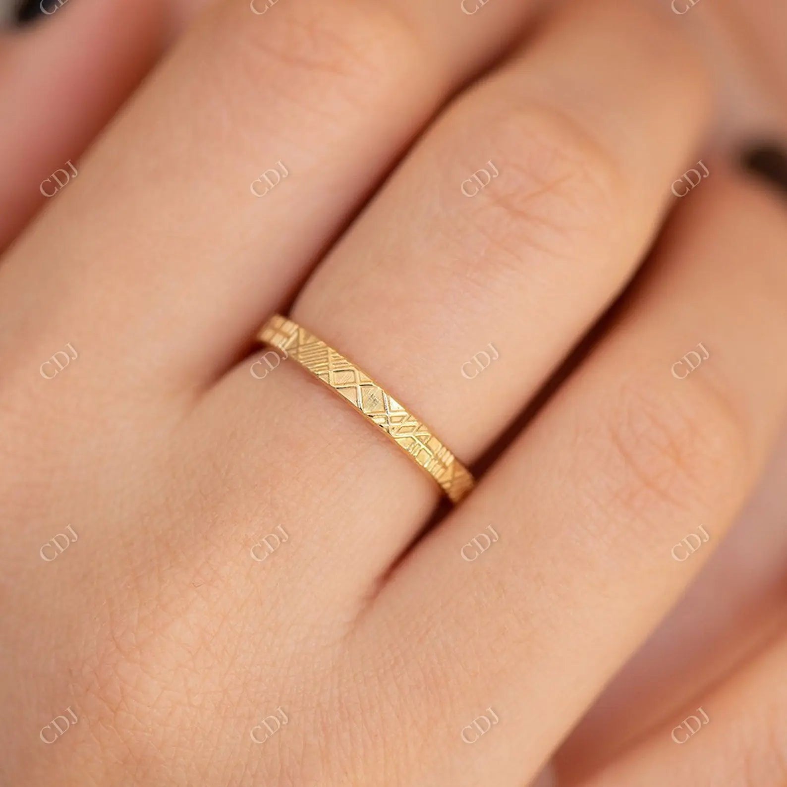 Unique Geometric Texture Wedding Band  customdiamjewel   