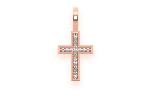 0.05CTW Angled Cross Diamond Pendant  customdiamjewel   