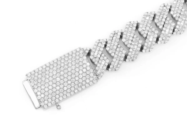 Baguette Diamond Cuban Link Bracelet  customdiamjewel   