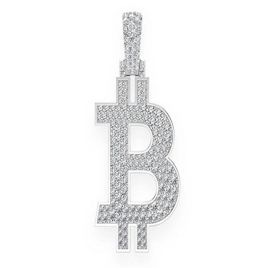 1.35CTW Diamond Bitcoin Pendant  customdiamjewel   