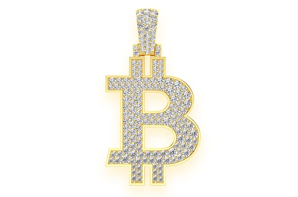 1.35CTW Diamond Bitcoin Pendant  customdiamjewel   