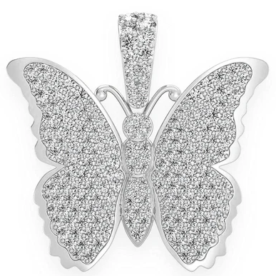 2.25CTW Diamond Hope Butterfly Hip Hop Pendant  customdiamjewel   