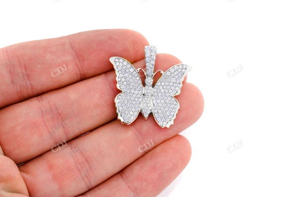 2.25CTW Diamond Hope Butterfly Hip Hop Pendant  customdiamjewel   