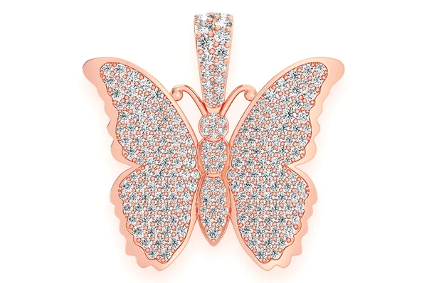 2.25CTW Diamond Hope Butterfly Hip Hop Pendant  customdiamjewel   