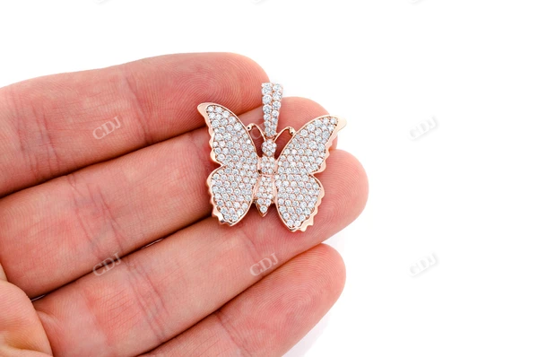 2.25CTW Diamond Hope Butterfly Hip Hop Pendant  customdiamjewel   