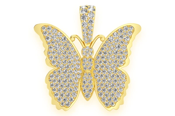 2.25CTW Diamond Hope Butterfly Hip Hop Pendant  customdiamjewel   