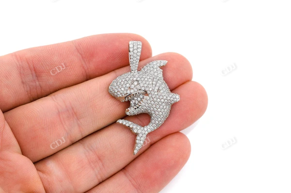 2.60CTW Shark Hip Hop Pendant  customdiamjewel   