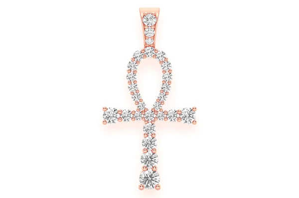 0.25CTW Mini Graduated Ankh Pendant  customdiamjewel   