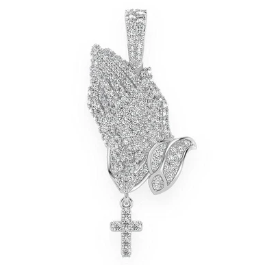 1.50CTW Rosary Praying Hands Diamond Pendant  customdiamjewel   