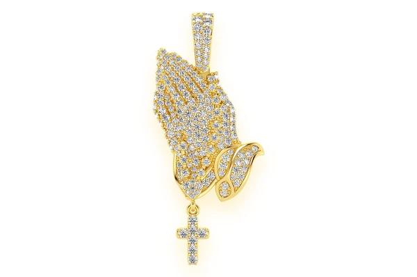 1.50CTW Rosary Praying Hands Diamond Pendant  customdiamjewel   