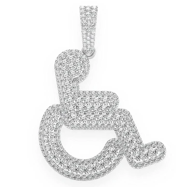 2.60CTW Large Layered Wheelchair Hip Hop Pendant  customdiamjewel   