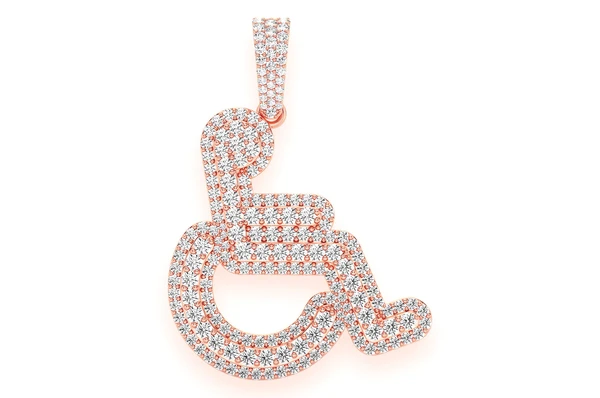 2.60CTW Large Layered Wheelchair Hip Hop Pendant  customdiamjewel   