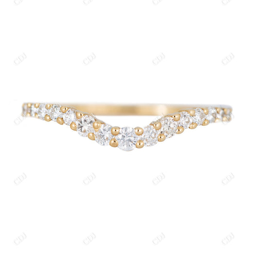 Lab Grown Diamond Curved Wedding Band  customdiamjewel 10KT Yellow Gold VVS-EF