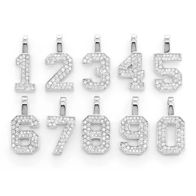 Custom 0.35CTW Jersey Number Pendant  customdiamjewel   