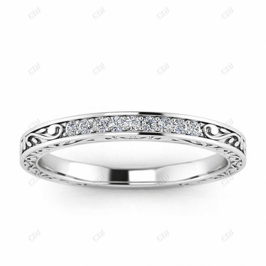 0.08CTW Vintage Filigree Stackable Diamond Wedding Band  customdiamjewel   