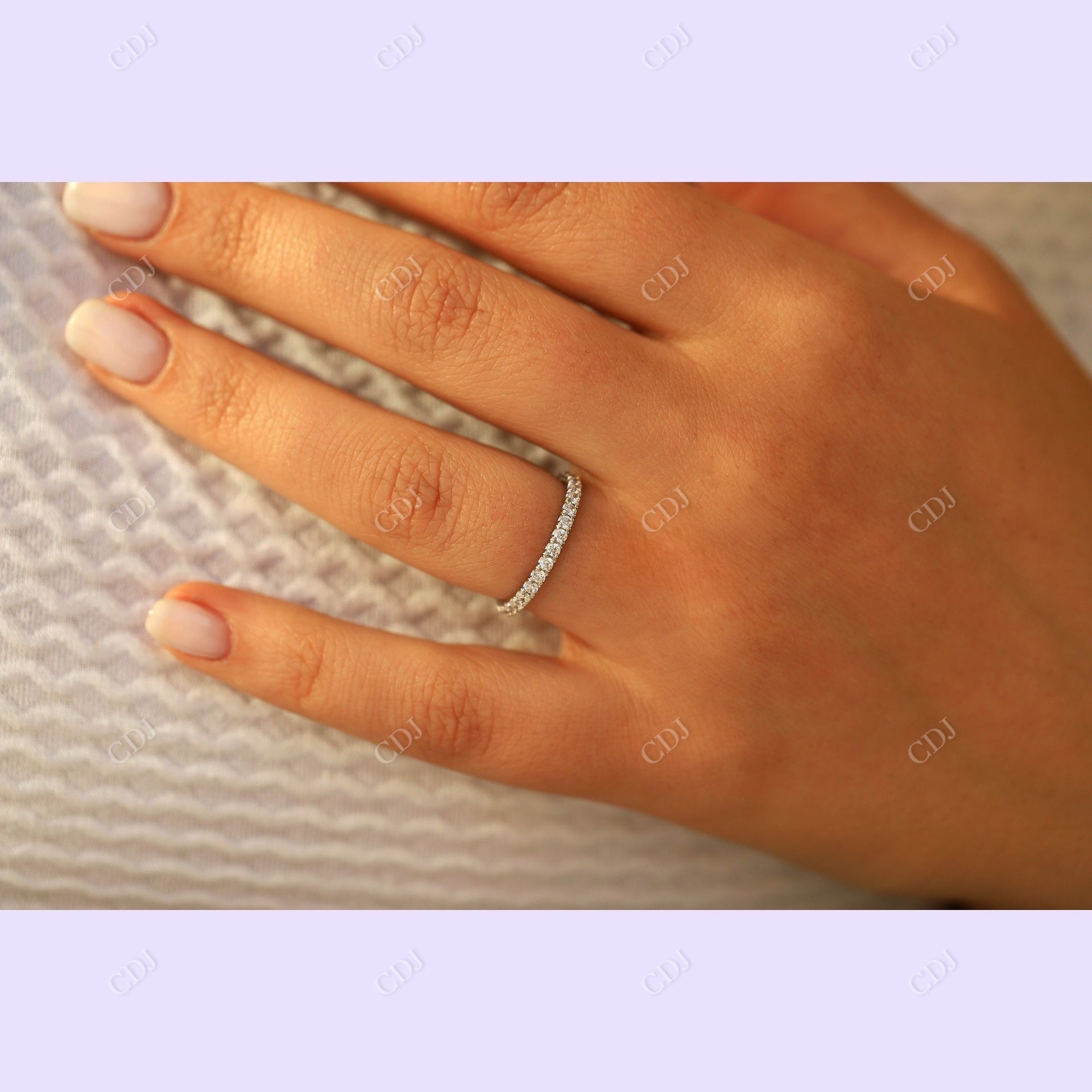 0.40CTW Lab Grown Diamond 3/4 Eternity Wedding Band  customdiamjewel   