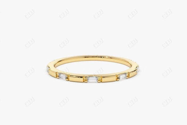 0.15CTW Baguette Lab Grown Diamond Wedding Band  customdiamjewel 10KT Yellow Gold VVS-EF