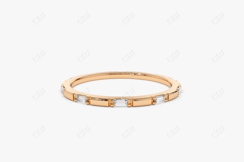 0.15CTW Baguette Lab Grown Diamond Wedding Band  customdiamjewel 10KT Rose Gold VVS-EF