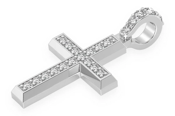 0.33CTW One Row Angled Cross Pendant  customdiamjewel   