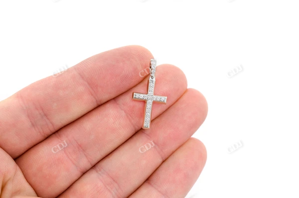 0.33CTW One Row Angled Cross Pendant  customdiamjewel   