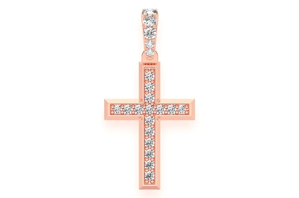 0.33CTW One Row Angled Cross Pendant  customdiamjewel   