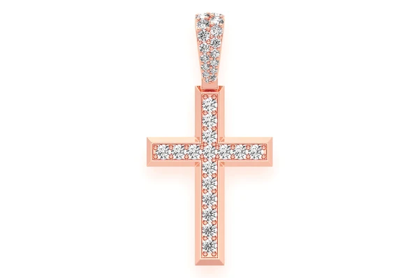 1.15CTW One Row Angled Cross Pendant  customdiamjewel   