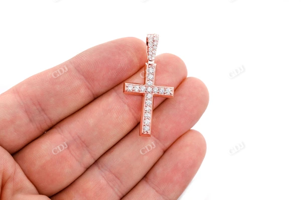 1.15CTW One Row Angled Cross Pendant  customdiamjewel   