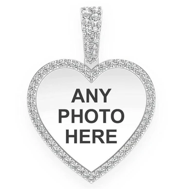 0.40CTW Small Outlined Heart Shape Photo Pendant  customdiamjewel   