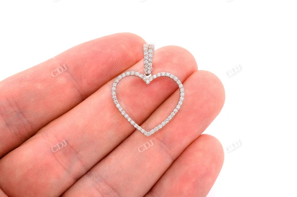 0.40CTW Small Outlined Heart Shape Photo Pendant  customdiamjewel   